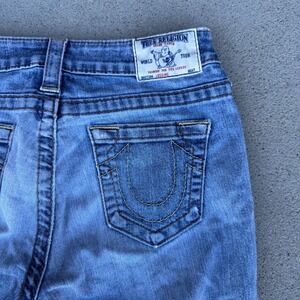 True Religion Jeans Women's 26 Blue Legging Stretch Denim Big Stitch Made In USA